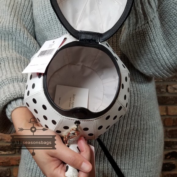 Kate Spade NY New York Tea Pot Tea Party White and Black CROSSBODY Authentic - Picture 2 of 10